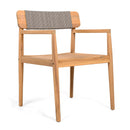 Creative Braided Acacia Wood Outdoor Dining Chairs with Armrests by HouseOfZazla