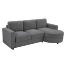 Modern L-Shaped Sectional Sofa With Curved Chaise, USB Ports, And Side Storage Pockets by Unique Piece Furniture
