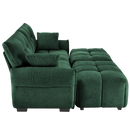 2 Seater Sofa Set With 2 Ottomans And Throw Pillows