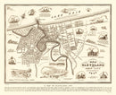 Vintage Map of Cleveland, Ohio 1937