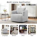 360° Swivel Barrel Sofa Chair With Throw Pillow, Upholstered Accent Chair by HouseOfZazla