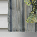 Small mouth Bass Fish on Pier House Flag 28x40 Porch Sleeve Pole Decorative Outside Yard Banner Artwork Wall Hanging, Polyester