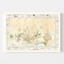 Vintage Map of Honolulu, Hawaii 1922