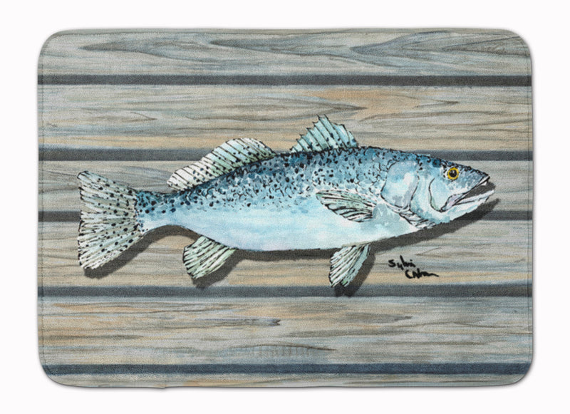 Fish Speckled Trout Machine Washable Memory Foam Mat