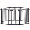 200" Adjustable Safety Gate 8 Panels Play Yard Metal Doorways Fireplace Fence Christmas Tree Fence Gate for House Stairs Gate prohibited area fence