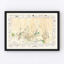 Vintage Map of Honolulu, Hawaii 1922