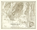 Vintage Map of Honolulu, Hawaii 1922