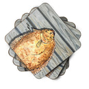 Fish Flounder Foam Coasters Set of 4 Cup Coasters for Indoor Outdoor, Tabletop Protection, Anti Slip, Mouse pad Material