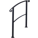 Handrails For Outdoor Steps, Fit 1 Or 3 Steps Outdoor Stair Railing, Flexible Front Porch Hand Rail, Transitional Handrails For Concrete Steps Or Wooden Stairs - Black by HouseOfZazla