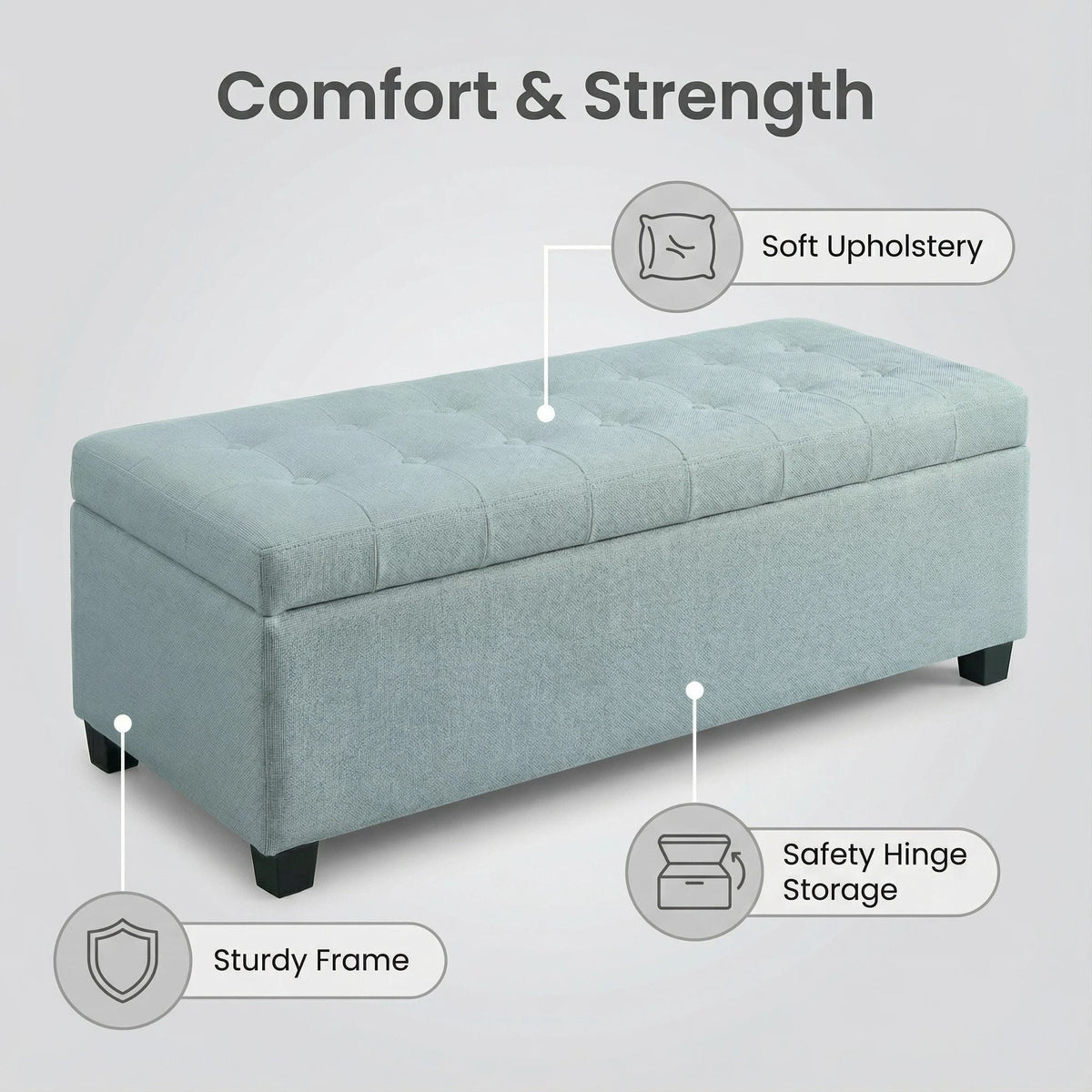 Elegant Tufted Storage Ottoman Bench, photo 11 of 18