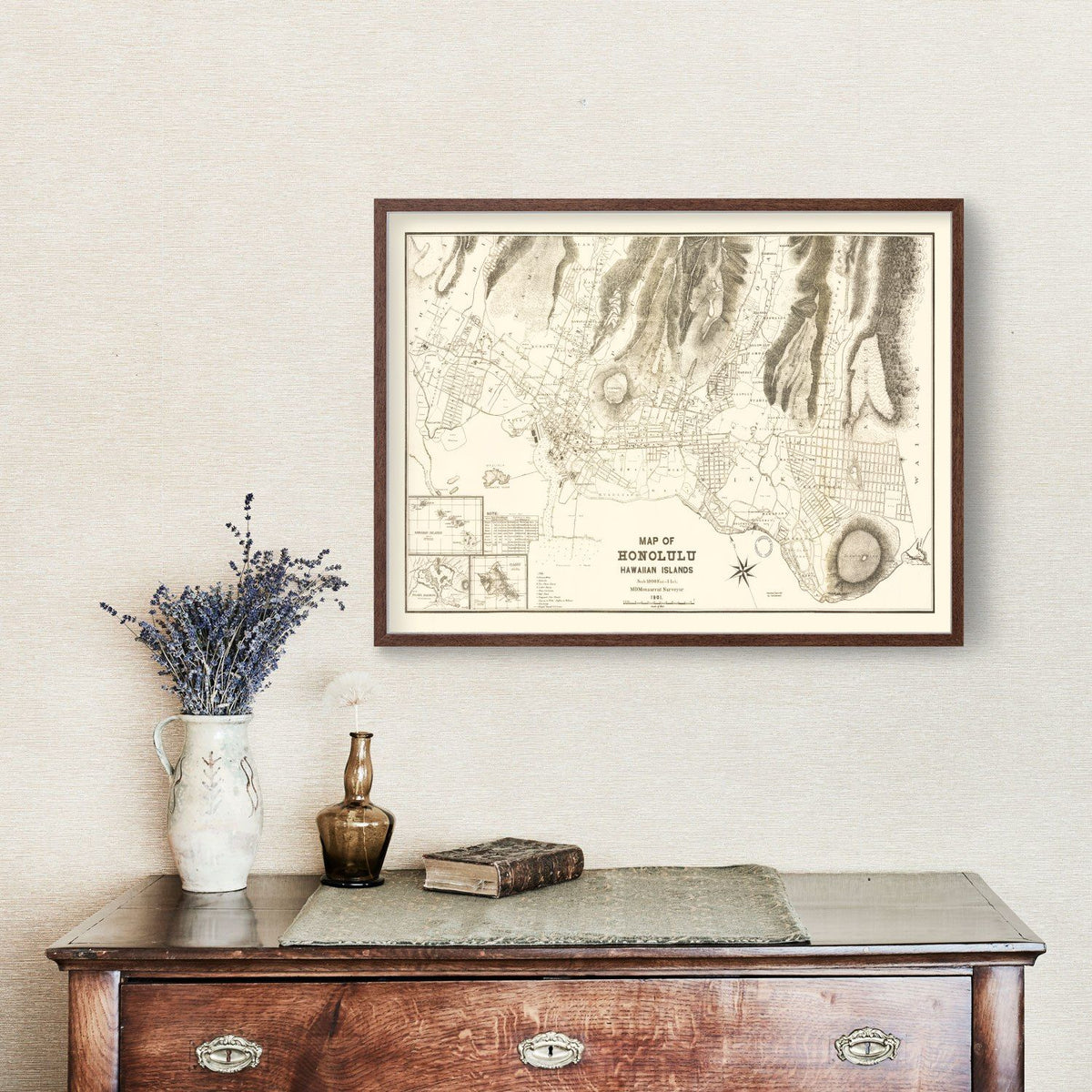 Vintage Map of Honolulu, Hawaii 1901, photo 3 of 5