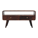 Solid Wood Curved Media Unit