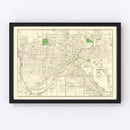 Vintage Map of St. Paul, Minnesota 1896