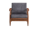 Alisa Accent Chair, Charcoal Fabric & Brown Finish