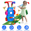 Toddler Golf Set with 4 Balls 4 Clubs 2 Holes 2 Flags Golf Cart Indoor Outdoor Golf Game Gift For 3-5 Years Old Kids by GBruno Store