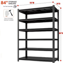 Heavy Duty Metal Garage Shelving Rack 2000lbs 4/5/6-Tier Steel Shelf 60"/72"/84" by 2Dropme