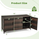 84 Gallon Patio Wicker Deck Box 3-Door PE Rattan Storage Container with Removable Shelves by LJGDeals