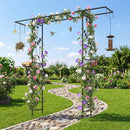 Garden Arbor with Bird Feeding Station 84 Inch Black by LJGDeals