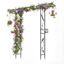 Garden Arbor with Bird Feeding Station 84 Inch Black by DirectDeals