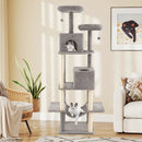 84 Inch Large Cat Tree with 2 Condos and 2 Soft Plush Perches for Indoor Cats-Gray by LJGDeals