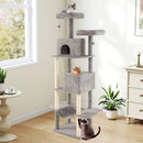 84 Inch Large Cat Tree with 2 Condos and 2 Soft Plush Perches for Indoor Cats-Gray by LJGDeals