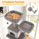84 Inch Large Cat Tree with 2 Condos and 2 Soft Plush Perches for Indoor Cats-Gray by LJGDeals