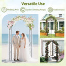 84 Inch Tall Garden Arch Metal Arbor Archway with Gate by LJGDeals