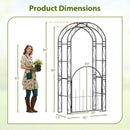 84 Inch Tall Garden Arch Metal Arbor Archway with Gate by LJGDeals