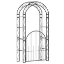 84 Inch Tall Garden Arch Metal Arbor Archway with Gate by LJGDeals