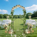 84 Inch Tall Garden Arch Metal Arbor Archway with Gate by LJGDeals