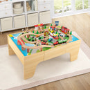 84-Piece Train and Building Block Table with Reversible Top and Creative Play Surface by LJGDeals