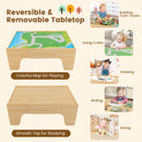 84-Piece Train and Building Block Table with Reversible Top and Creative Play Surface