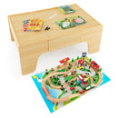 84-Piece Wooden Train and Activity Table with Reversible Top for Learning and Play by LJGDeals