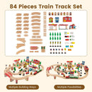 84-Piece Wooden Train and Activity Table with Reversible Top for Learning and Play by LJGDeals