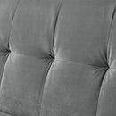 78" Italian Velvet Futon Sofa Bed, Convertible Sleeper Loveseat Couch with Folded Armrests and Storage Bags for Living Room and Small Space, Grey 280g velvet