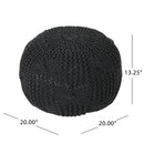 Bordeaux Knitted Cotton Round Pouf