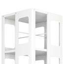 4 Tier All Steel Rotating Bookshelf With 360° Wheels, Large Size Sturdy & Spacious Book Rack, New Style Bookshelf - White by HouseOfZazla
