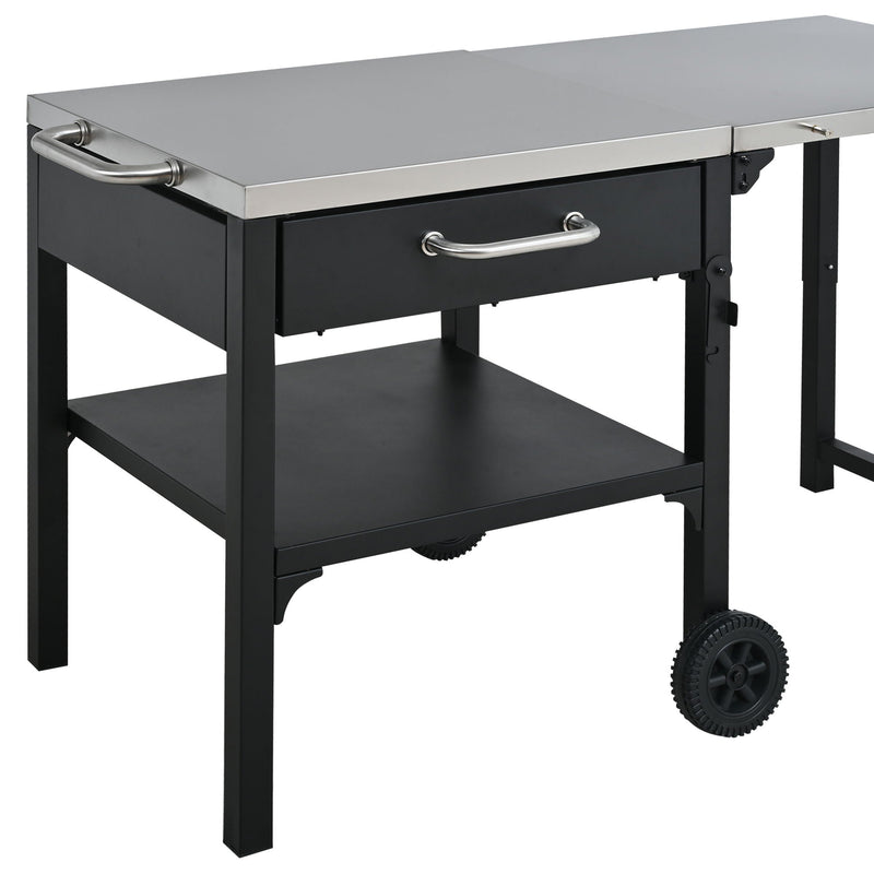 Foldable Outdoor Kitchen Cart With Storage For Patio, photo 20 of 35