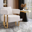 Modern Decorative Chair Teddy Fleece Upholstered And Metal Foot by Unique Piece Furniture