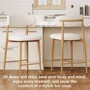 Counter Height Bar Stools Set of 2 with Curved Backrest