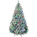 HOMCOM 7.5ft Tall Prelit Artificial Christmas Tree