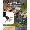2 Burner Outdoor Propane Gas Stove, 150,000 BTU by HouseOfZazla