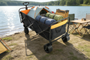 Big Large Capacity Folding Wagon Cart with Extender (Black + Orange)