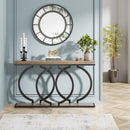 Console Table Narrow Long With Geometric Frame - Gray by HouseOfZazla