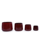 4 Pieces Planter Pot, Indoor Outdoor Flowerpot For Patio, Garden, Or Windowsills - Bean Paste Red by Unique Piece Furniture