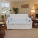 Modern Loveseat Futon Sofa With Pullout Bed, Adjustable Reclining Backrest, Toss Pillows by HouseOfZazla