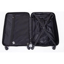 3 Piece Luggage Sets ABS Lightweight Suitcase with Two Hooks, Spinner Wheels, TSA Lock, (20/24/28) Black