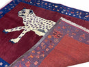 5 X 7 Handmade Zagros Wool Rug Snow White Panther Maroon Blue Organic Dyes