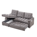 78.75" Reclining Sofa, Pull-Out Sofa Bed with USB and tape-c charging ports, L-Shaped Sectional Sofa with Reclining Storage and Arm Side Organizer Pocket Features, Living Room Comfort Sofa