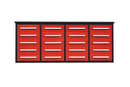 Garage Storage Cabinets With Workbench (With 20 Drawers) - Red